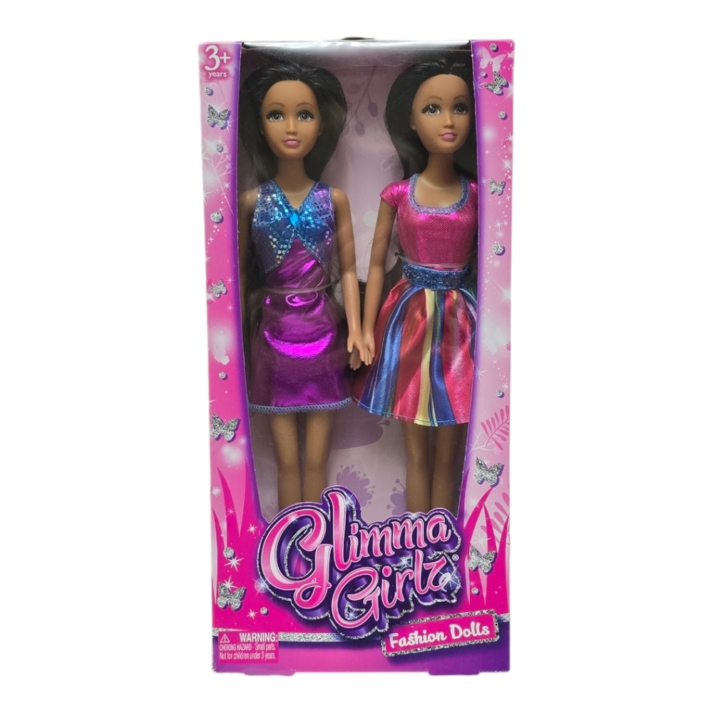 NEW Pack of 2 Fashion Dolls Glimma Girlz Doll Girl's Toy Gift Set